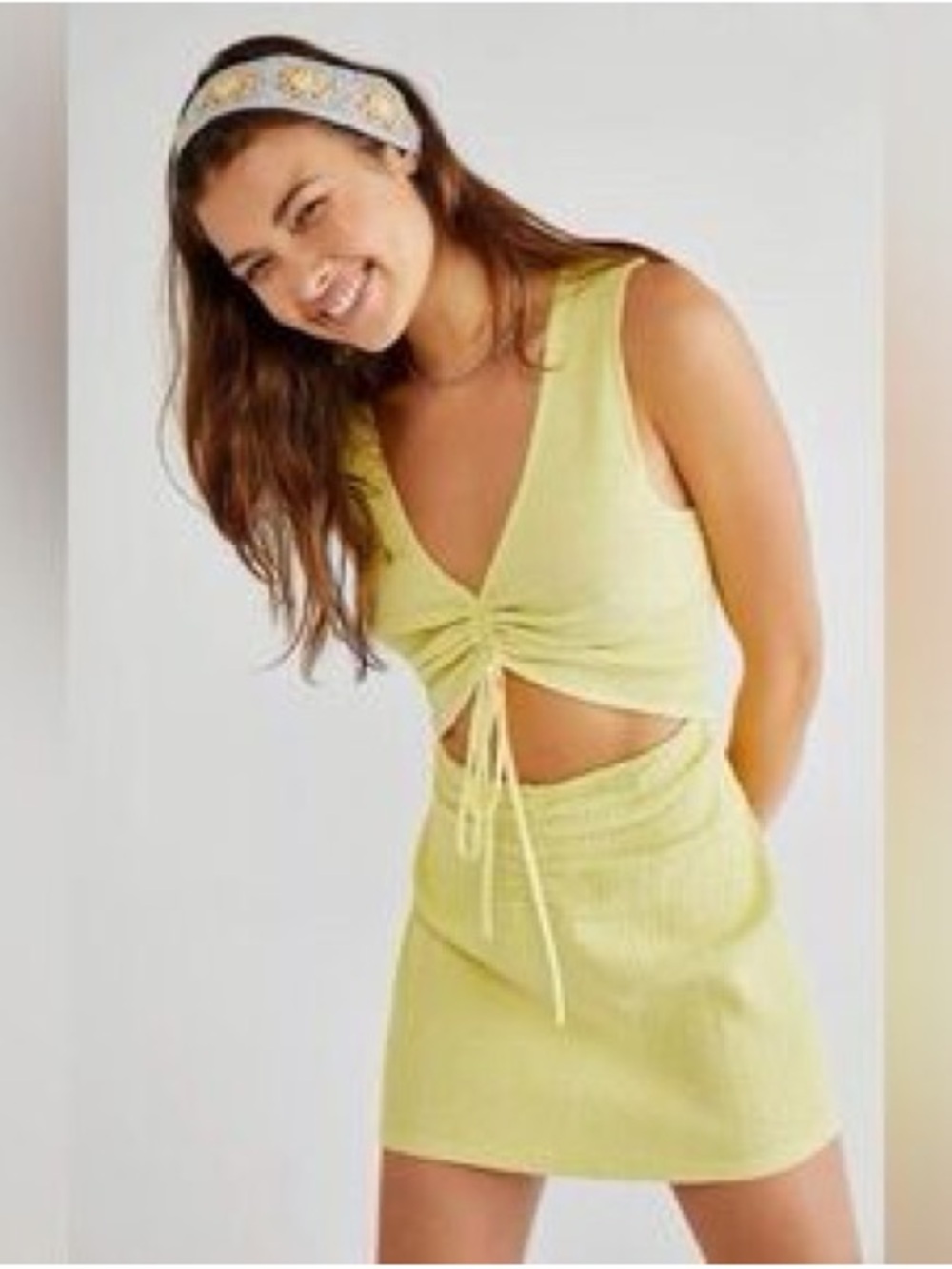 New free people yellow cutout dress